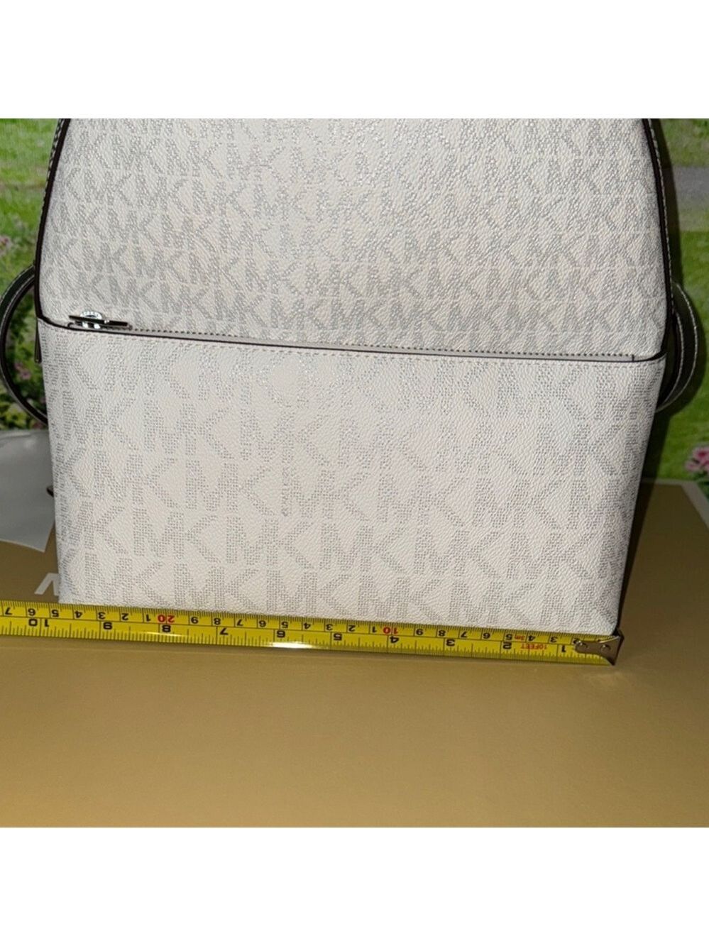 Michael Kors White Monogram Backpack Dome-Shaped Design NWT ( No Box ) Sheila - Picture 14 of 17